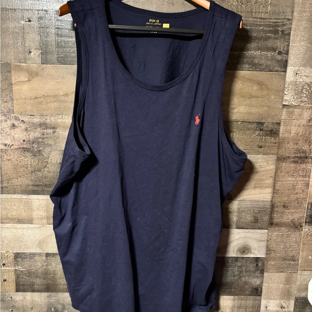 Polo by Ralph Lauren Navy Tank with Red Pony Embroidery xxxl